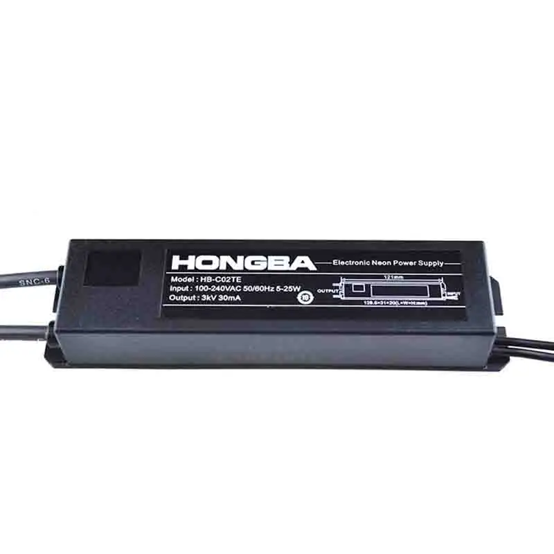 HONGBA 네온 라이트 사인 전자 변압기, 전원 공급 장치, 3KV, 30MA, 5-25W, 1 개