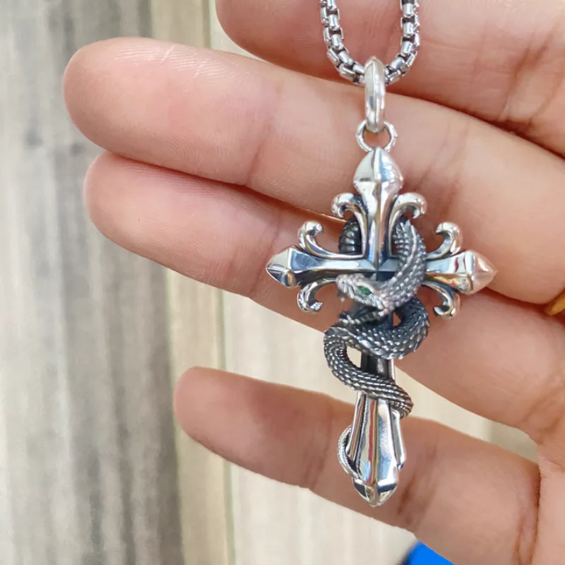 

В наличии Стерлингового Серебра Дух Змея Кайт Благословение Ожерелье Крест Подвеска Модный Подарок Очарование Коллекционная Подарочная Серия Украшений