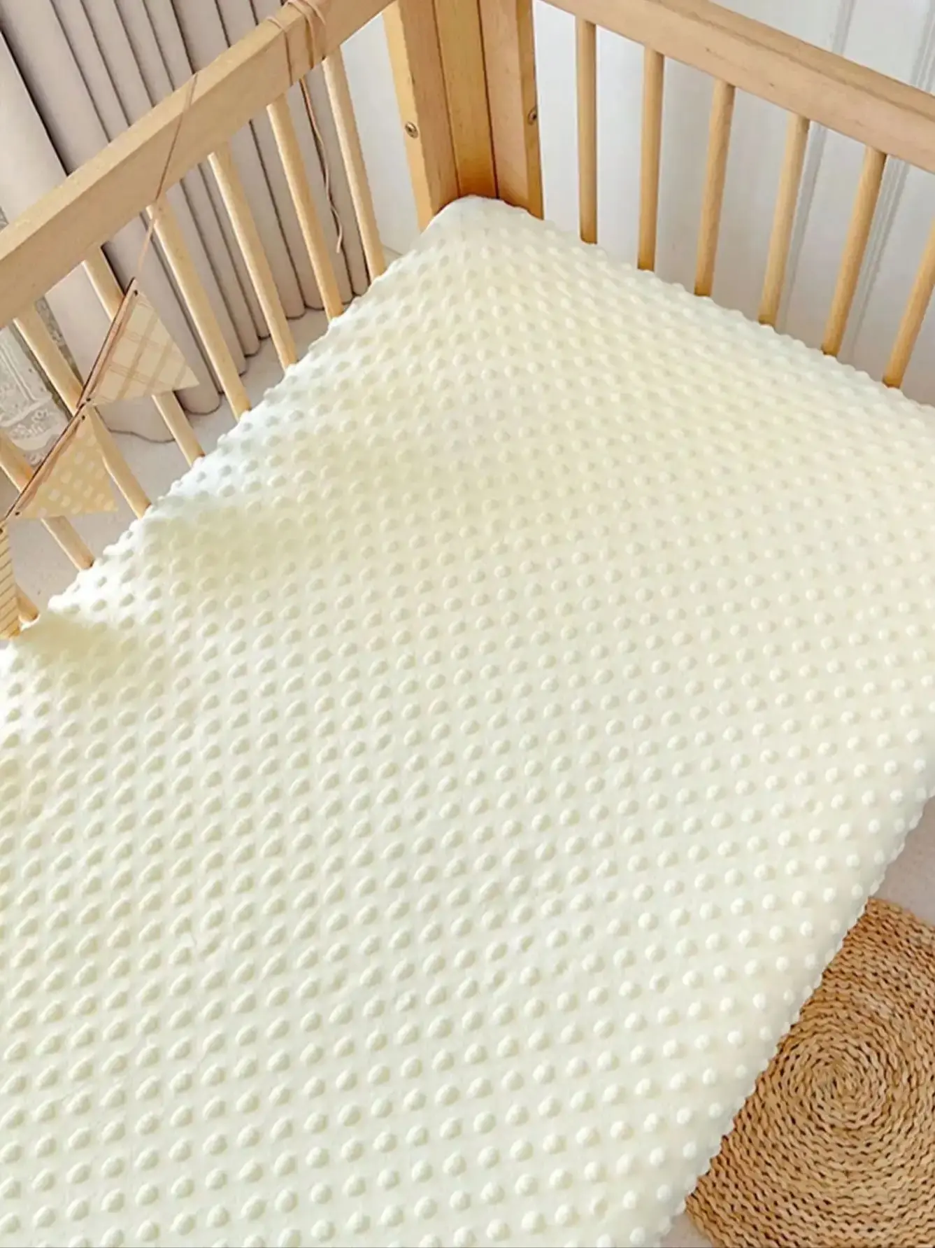 Lençol de veludo para berço infantil, capa de colchão adequada para cama de bebê padrão, lençol super macio 51,18x27,56x5 pol./132*72cm, 1 peça