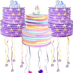 1pc Rainbow Unicorn Theme Birthday Pinatas Cute Horse Candy Gift Pinata Toy For Kids 1st Birthday Party Favors Decor Baby Shower