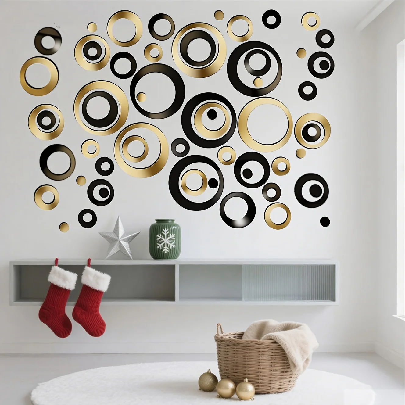 Functional Stick Mirror Wall Decals Trendy Room Decor Living Room Bedroom TV Background Student Dorm Budget Friendly 60PCS
