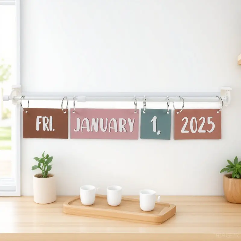 

1Set Boho Flip Calendar Bulletin Board Classroom Hanging Decoration Colorful Date Cards 2025-2029 Classroom Organizer