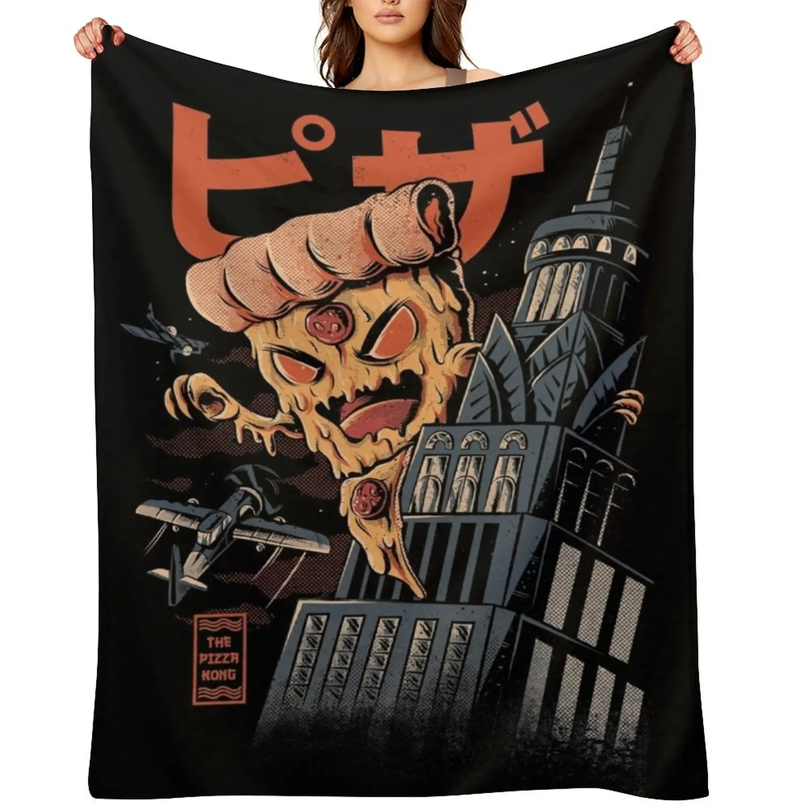 

Pizza Kong Throw Blanket Sofa Quilt Plush Polar blankets ands Blankets