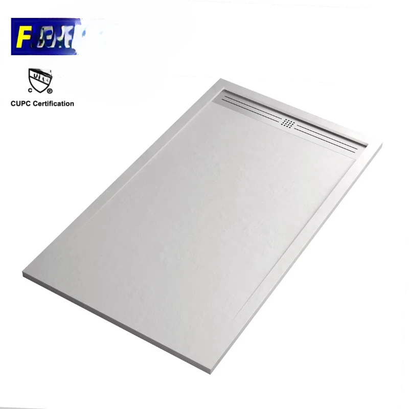 Modern Rectangle 56 x 28 Inch SMC Resin Shower Tray Base Waterproof Deep Square Design Bathroom Kitchen Cupc Certified Villa