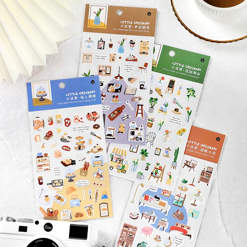 Aesthetic INS Style Junk Journal Stickers Cute Plant Food & Home Garden Baking Themed Scrapbooking DIY Stationery Craft Supplies