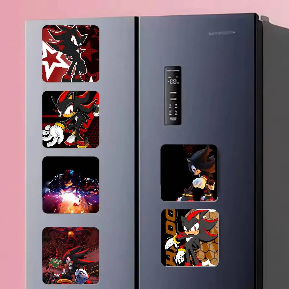 أنيمي القنافذ-الظل صور مغناطيس الثلاجة ملصقات مربعة تخصيص ديكور المنزل هدية تذكارية