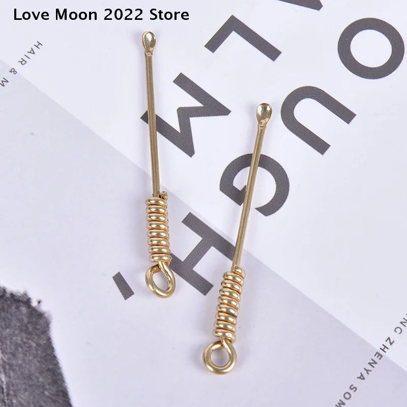 【LM】Ear Pick Ear Wax Remover Vintage Brass Naked Women Keychains Creative Design
