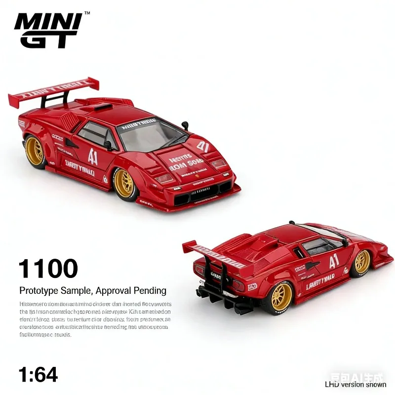 

MINI GT 1:64 Lamborghini Countach Realistic Static Alloy Car Model, Boys' Holiday Gift Toy Collection Decoration Item.