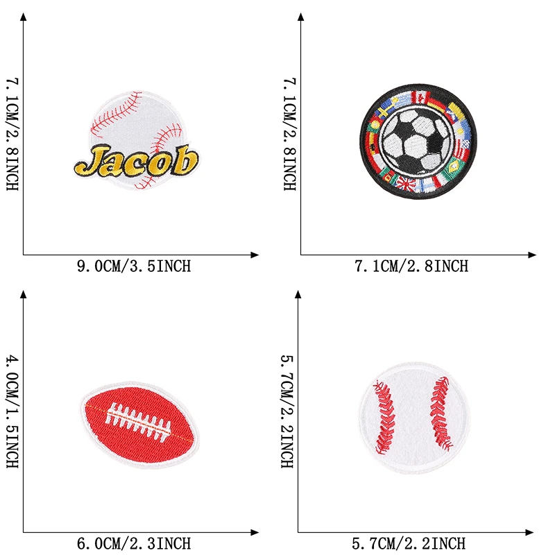 10-teiliges Lot mit Kugel-Aufnäher zum Aufbügeln für Kleidung, Kinder, Jeans, Jacke, bestickt, Nähen, großer kleiner Stoff, Rucksack, Thermo-Patches – Detail 3