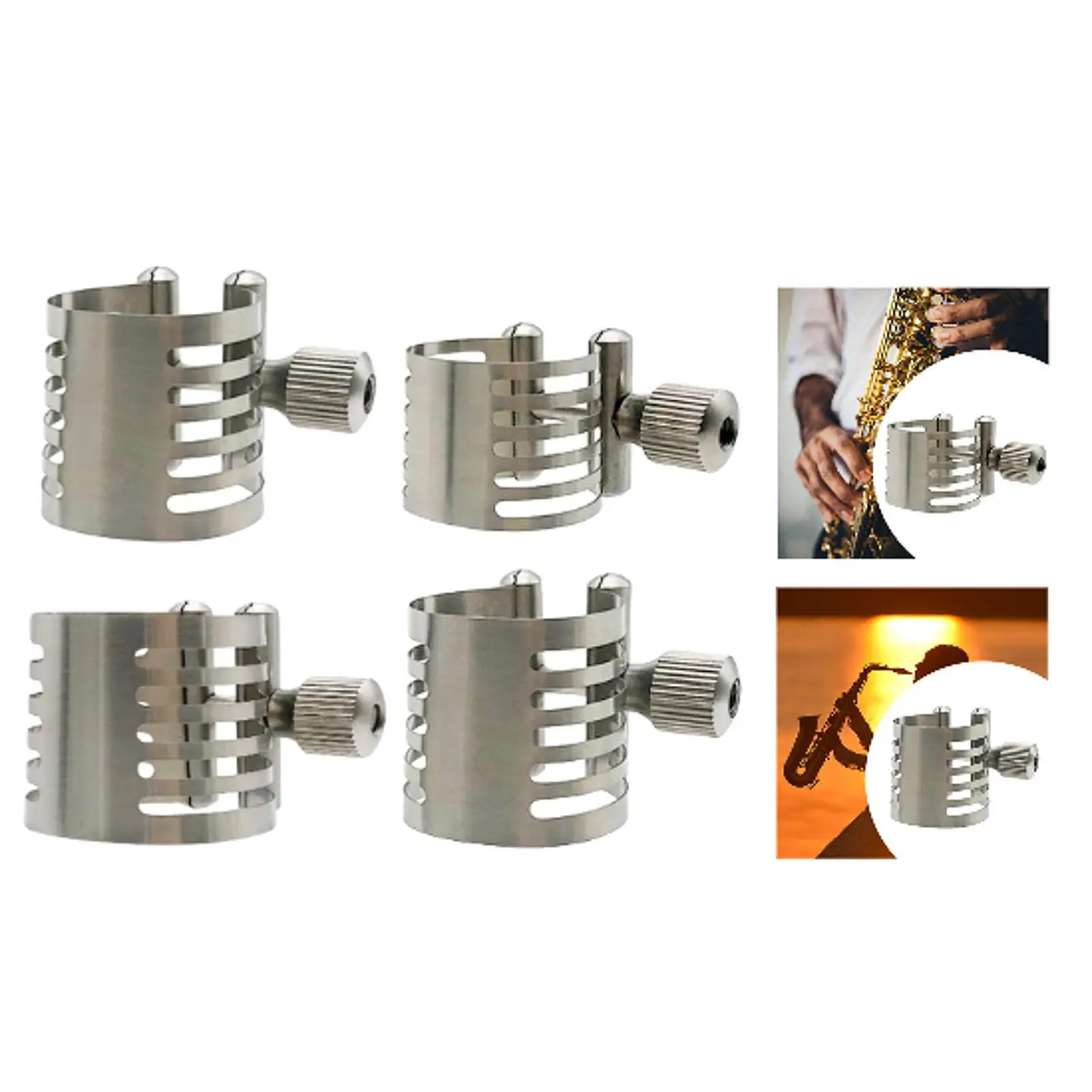 Universal Sax Mouthpiece Ligature Clamp Stainless Steel Fastener for Alto Tenor Soprano Accessories