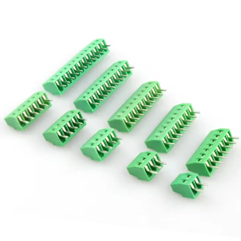 10pcs 2.54MM PCB Universal Screw Terminal Blocks Connector 2/3/4/5/6/7/8/9/10-12 Pin/Poles KF128 Straight Pin Copper