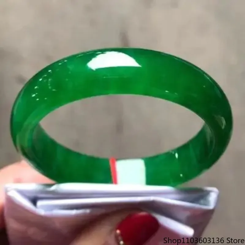 Send Certificate Burma Jadeite Bangle Women Genuine Natural Burmese Emerald Real Jade Stone Bangles Bracelet Girlfriend Mom Gift