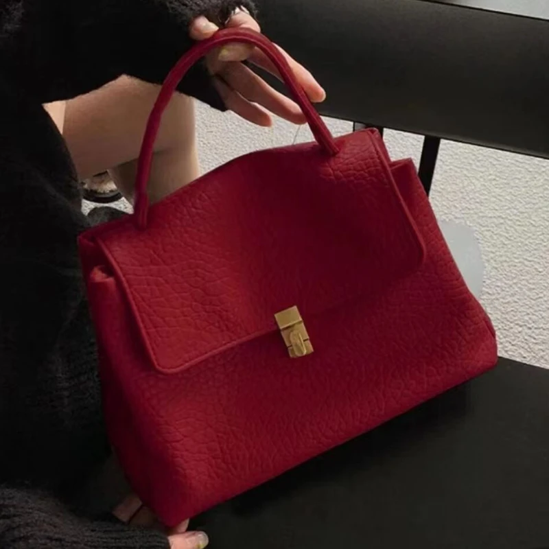 Minimalism Soft Leather Tote Bag For Women 2024 New High Quality Large Capacity Commuter Handbags Elegant Luxury Purses Clutch