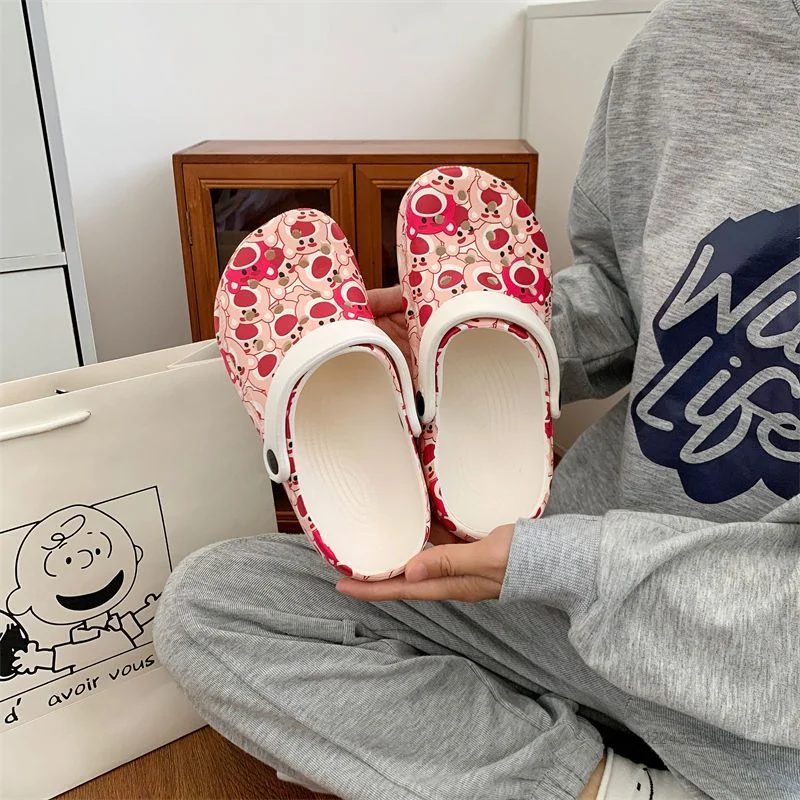 Disney Bear Lotso Slippers Cartoon Cute Flat Shoes Women Fashion Soft Four Seasons Hole Shoe Y2k Korean Trend Sandals Aesthetic