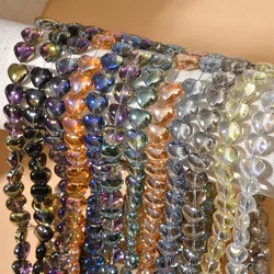 10PCS 10MM Heart Glass Beads Love Glass Charms Necklace Pendants Findings Diy for Jewelry Making Supplies Bracelet Accessories