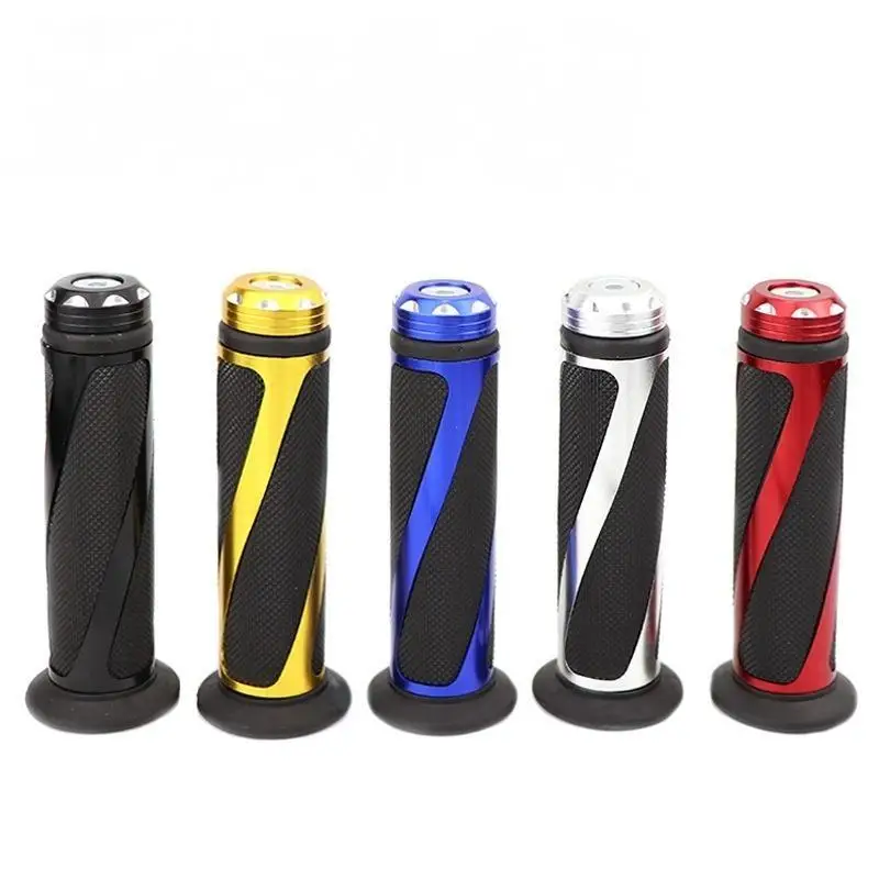 Non Slip Universal Motorbike Handlebar Grips Aluminum Alloy Wear Resistant Rubber for ATV Street Scooter Modification