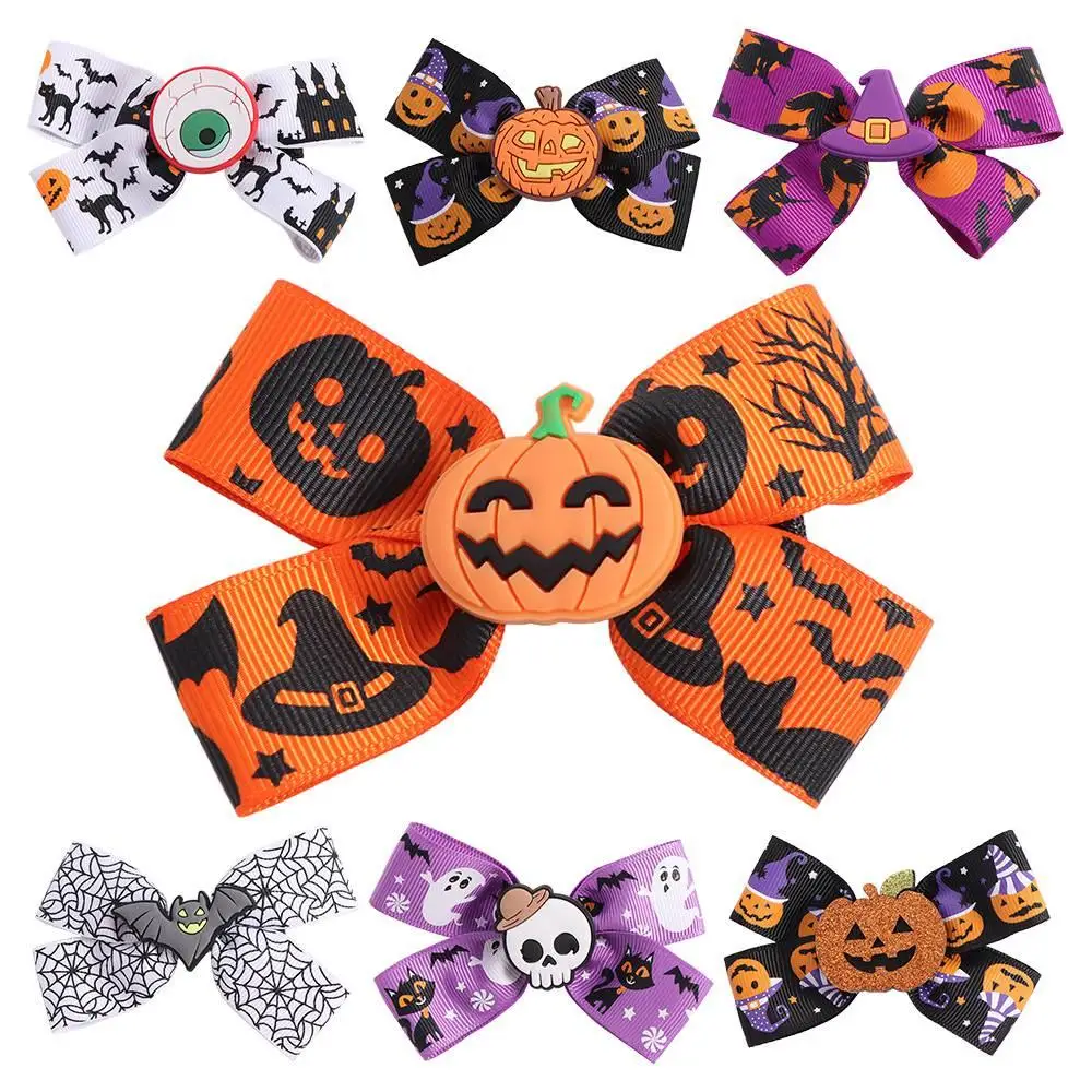 

Hair Accessories Ghost Halloween Bow Hair Clip Eyeball Funny Pumpkin Hairpin Hairpin Creativity Bat Duckbill Clip Cosplay