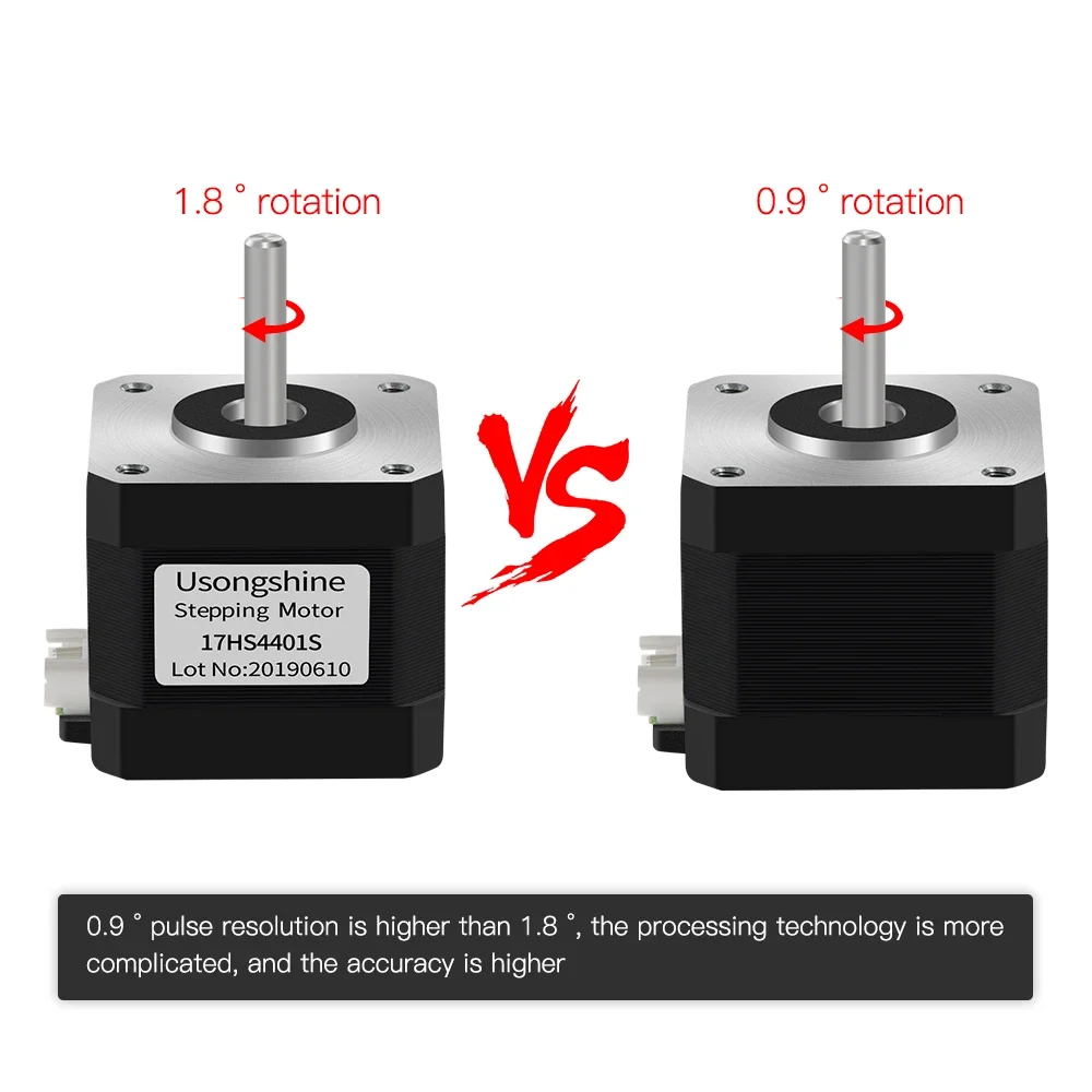 

17HS4401S-0.9° 280mN.m 1.3A Nema17 Stepper Motor Higher Precision 4-Lead For CNC Laser Engraving Machine 3D Printer XYZ Engraver