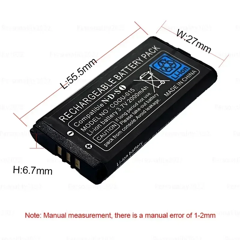 TWL-003 Rechargeable Li-ion Battery Nds I 3.7V 2000mAh for Nintendo Ndsi Game Console TWL 003 Built-in Lithium Battery Coou-015