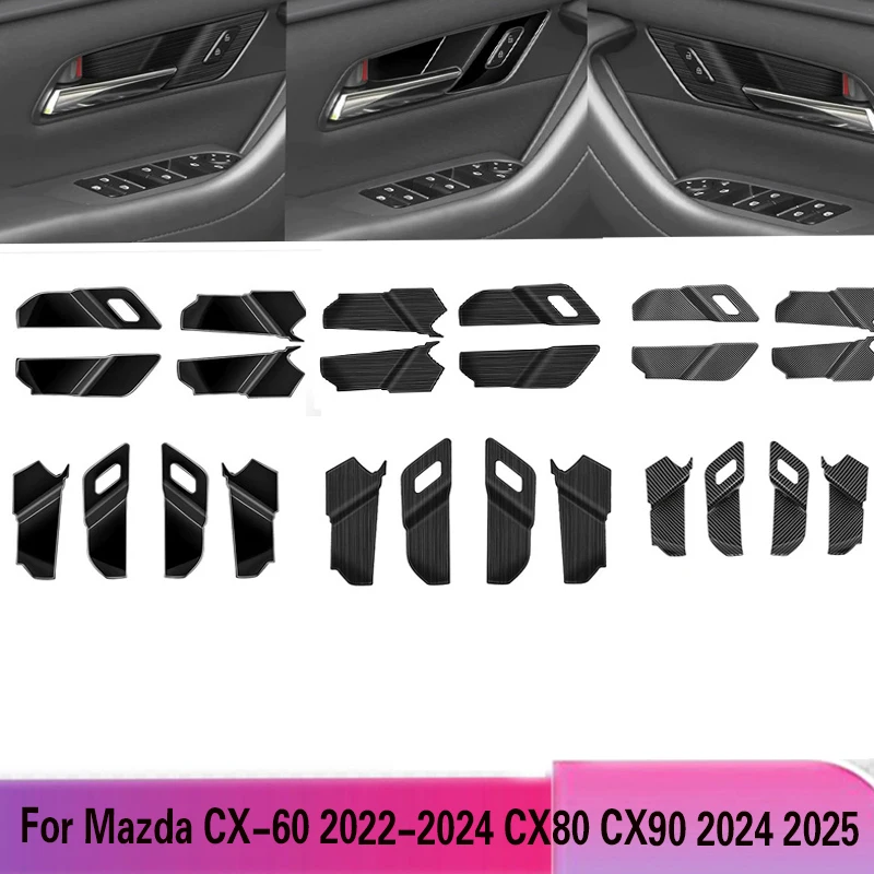 

LHD RHD для Mazda CX-60 CX60 2022-2024 cx90 2024-2025 углеродное волокно, дверная ручка автомобиля, защитная рамка, накладка, аксессуары