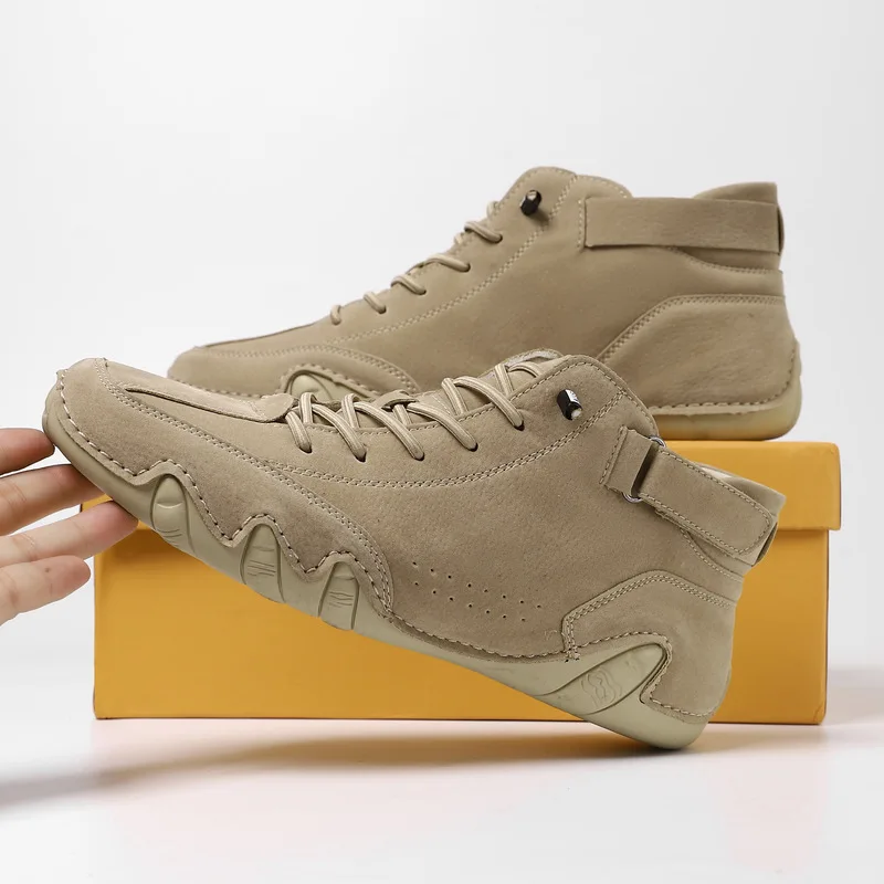 Hot Selling Versatile Men’s High Top Casual Shoes, Warm Thermal Winter Daily Walking Footwear for Male