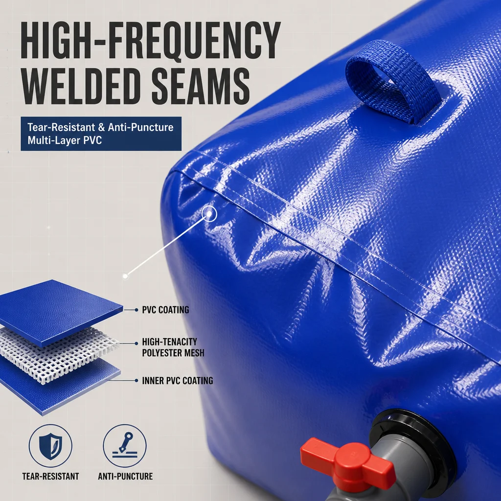 Large Capacity PVC Onion Water Tank 1000L to 500,000L Customizable  Flexible Water Reservoir