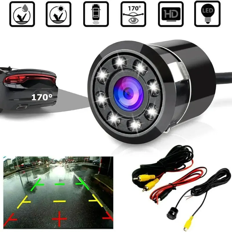 

8 LED Car Rear View Reverse Camera for Parking 170° Camcorder Night Vision Monitor Waterproof Car Accessories Parking Recorder