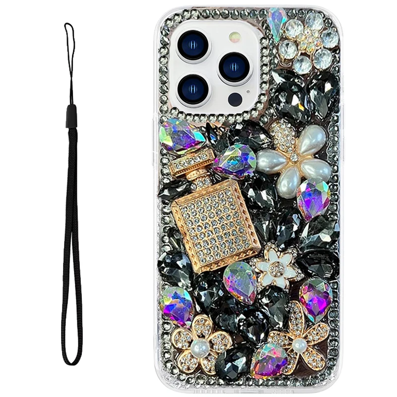 Clear Case For Samsung Galaxy S24 S25 S23 S22 S21 Ultra S20 FE S10 S9 S8 Note20 10 9 8 Plus Gem Stone Protective Cover Bling