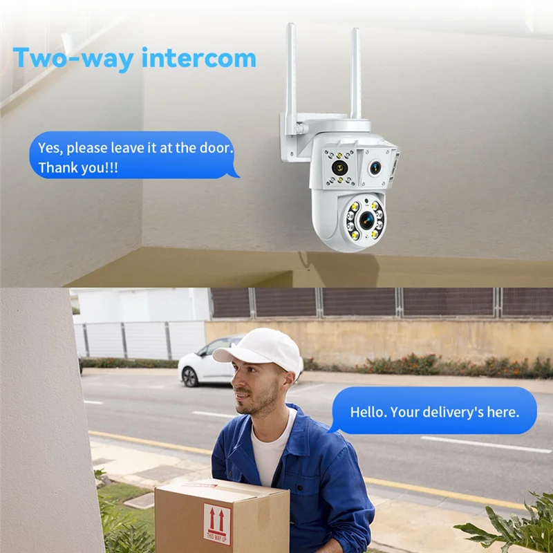 Baay interior/exterior multi-lente binocular câmera de vigilância sem fio visão noturna monitor remoto 1080p câmera wi-fi sem fio