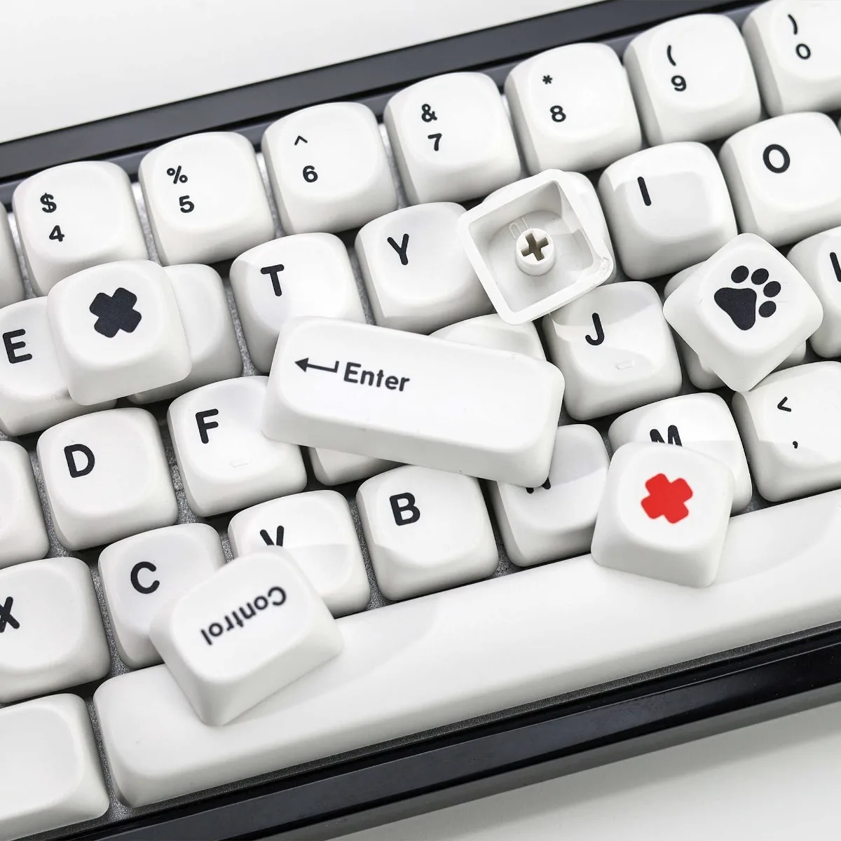 Korean Russian Japanese KOA Minimalist White Keycap Retro Style Key Caps Customize Mechanical Gamer Keyboard AULA F75 Wooting