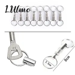 Dual Detachable Key Ring Removable Keyring Quick Release Keychain Snap Lock Holder Steel Chrome Plated Pull-Apart Key Rings