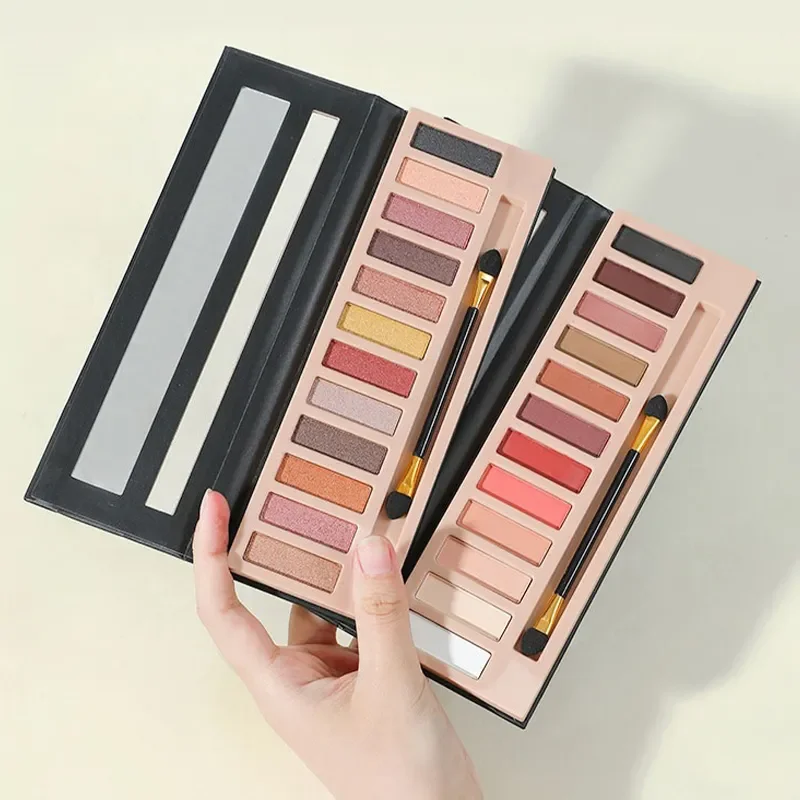 12 màu Eyeshadow Palette sáng bóng ngọc trai Matte lớn trái đất màu Eyeshadow không thấm nước cao sắc tố lâu dài mắt mỹ phẩm