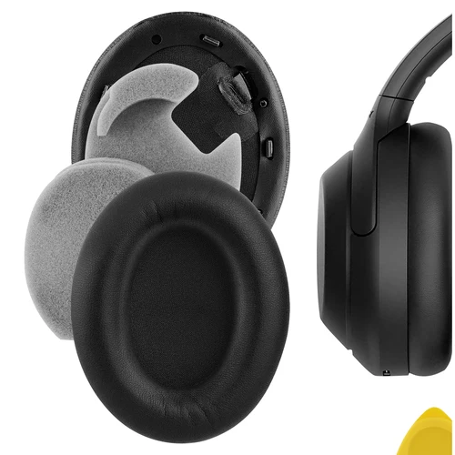 Geekria-almohadillas de repuesto para auriculares Sony WH 1000XM4, almohadillas de cuero para los oídos, almohadillas de espuma viscoelástica