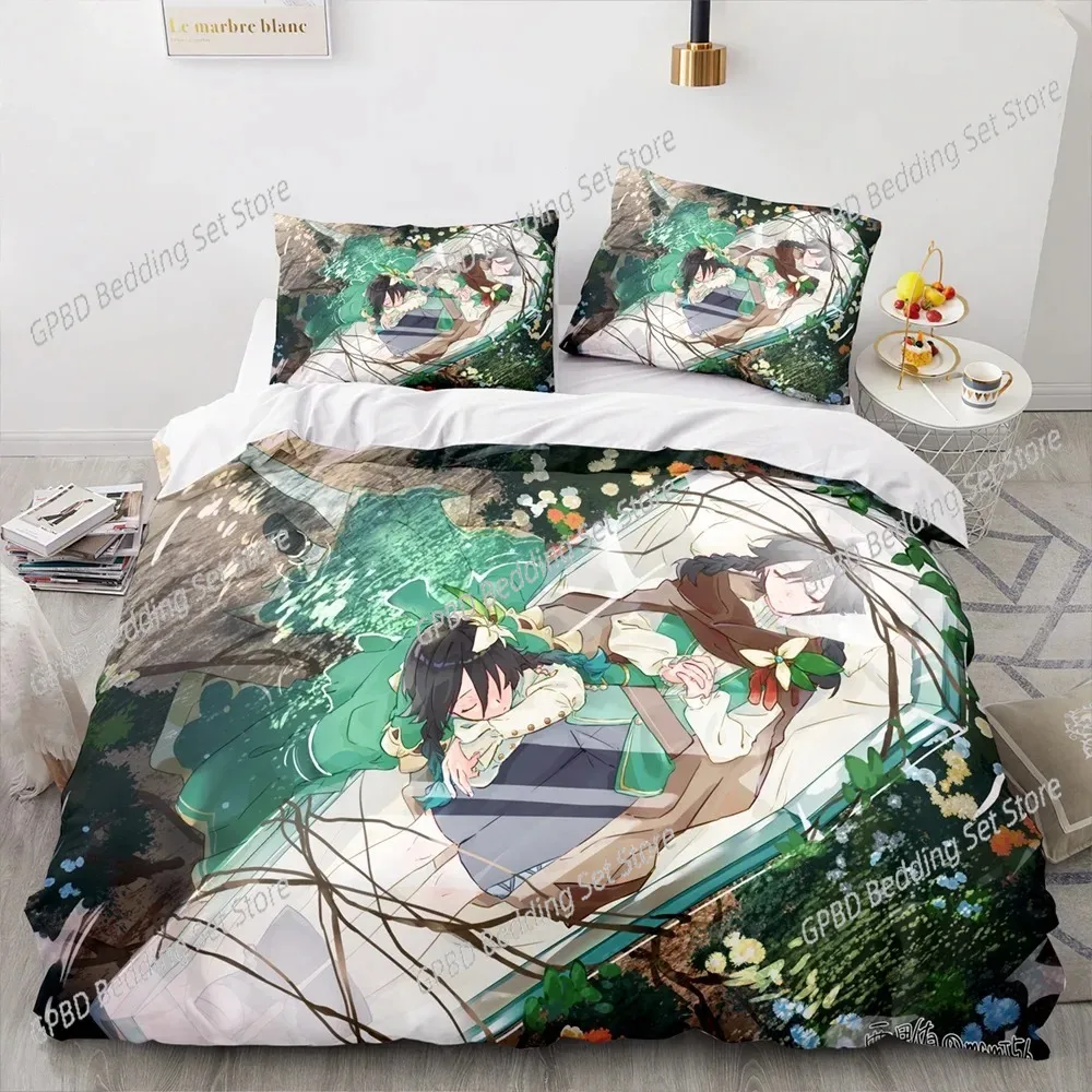 

3D Print Anime Game Genshin Impact 3D Duvet Cover Bedding Set Comforter Linen Pillowcases Home Decor Single Double King Queen