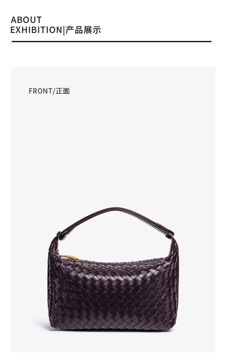 Beliebte Handgewebte Damenhandtasche, Lässige Modische Schulter-Lunchbox-Tasche, Unterarm-Handtasche für Damen – Detail 14