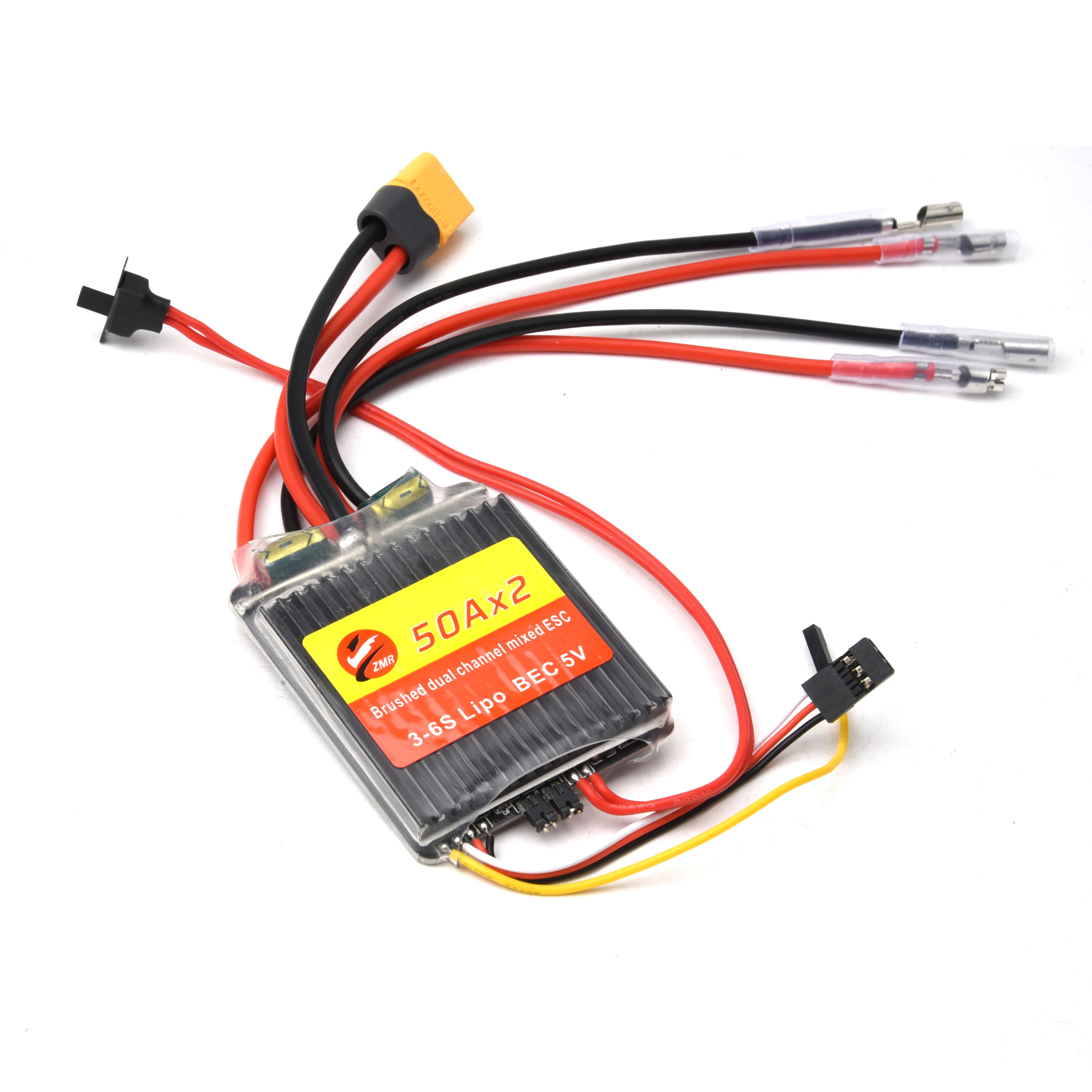 Controlador de velocidad eléctrico ESC cepillado bidireccional de doble vía 30A 50A para tanque de barco de coche modelo Rc