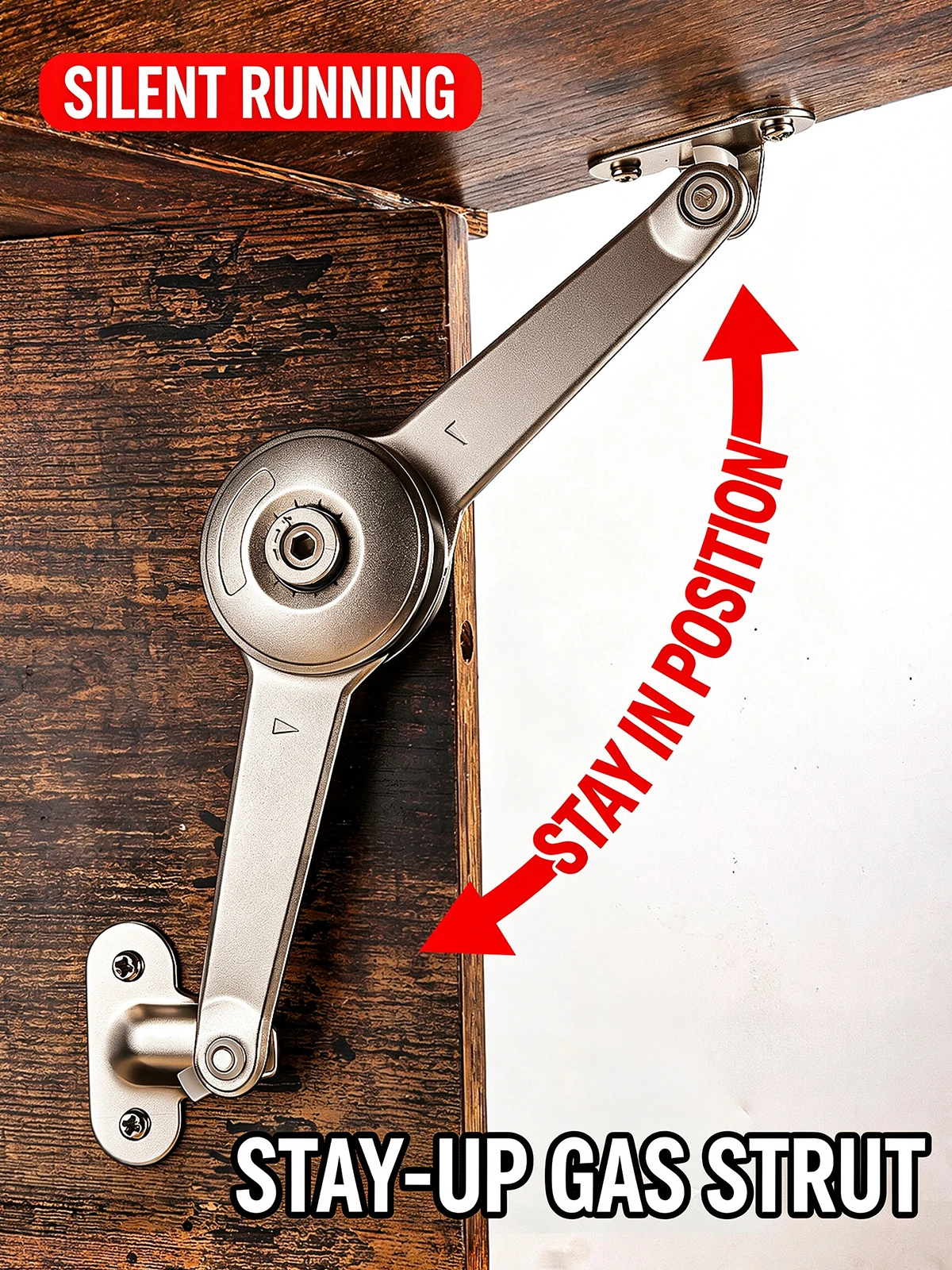 Furniture Hardware Replacement Parts - ประตูเปิด-ปิดแบบพลิกขึ้น-ลง ​ บานพับปรับระดับได้พร้อมระบบปิดนุ่มนวล สำหรับตู้เสื้อผ้า ประตูตู้ บานพับยก