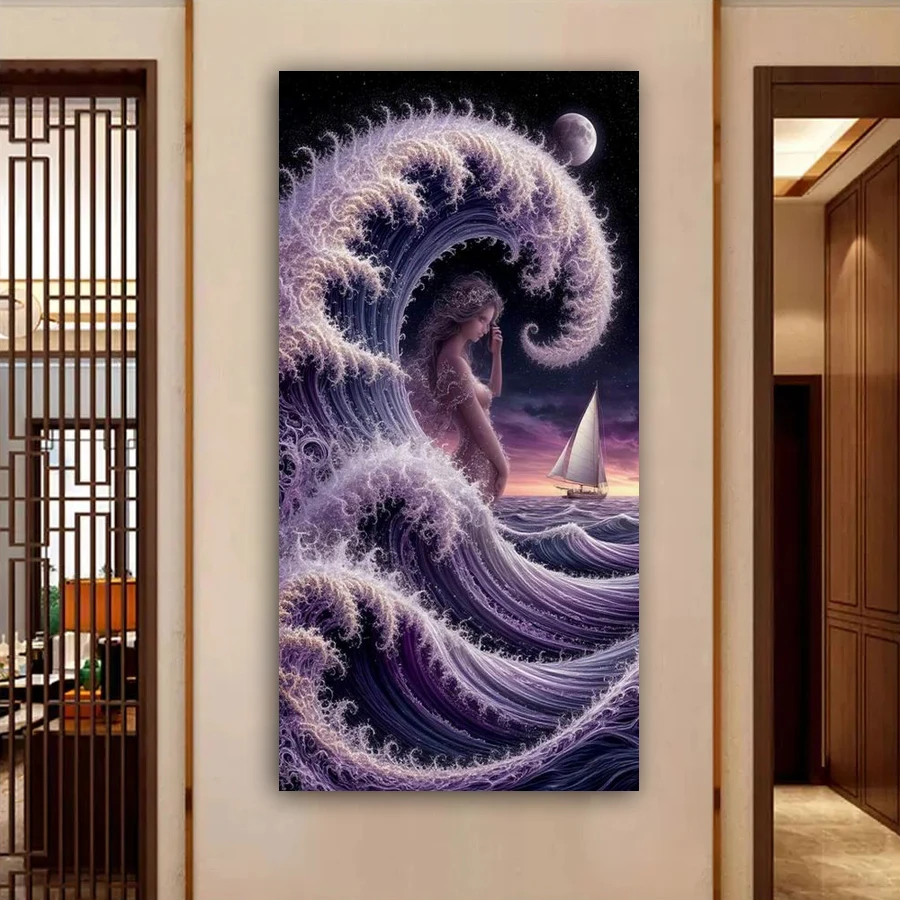 Huge Waves Picture Large Size Diy Diamond Art Painting New Collection Sea Scenery Full Square Round Drill Mosaic Embroidery Kits