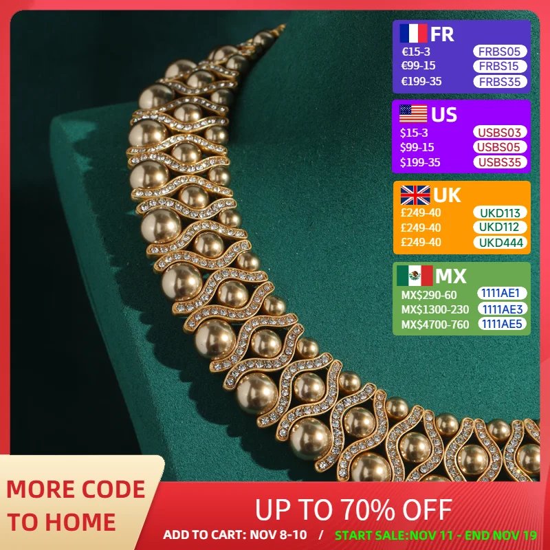 

Vintage Chunky Necklace Choker Jewelry Pearl Layerd Gold Color For Woman Luxury Designer Wedding Bridal Accessories Party 2025