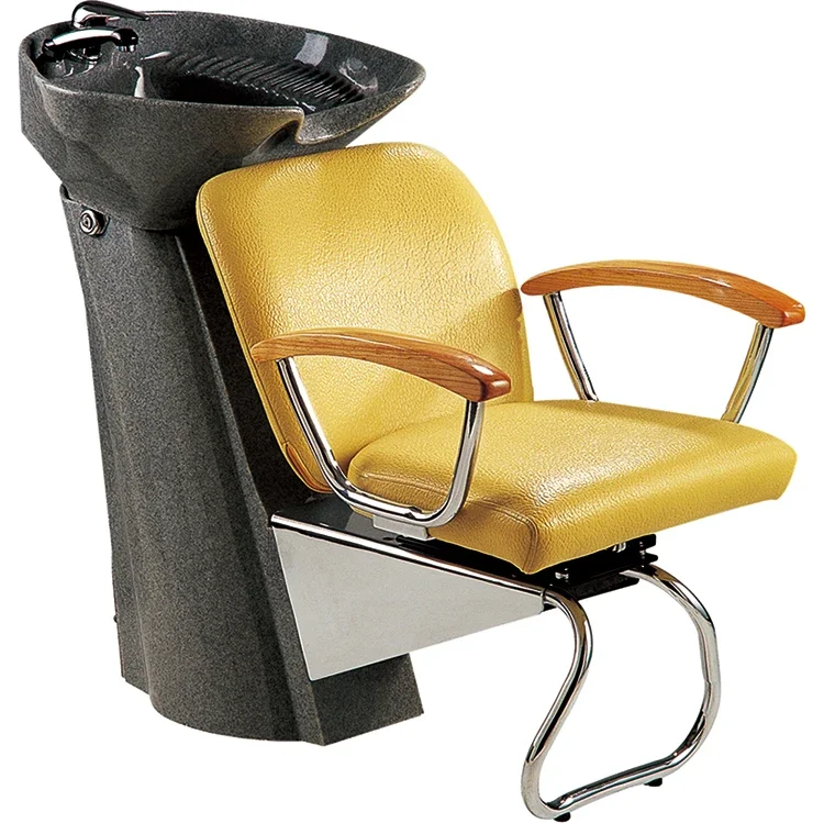 

European Style Design Stainless Steel Base Material Leather Salon Furniture Shampoo Chair