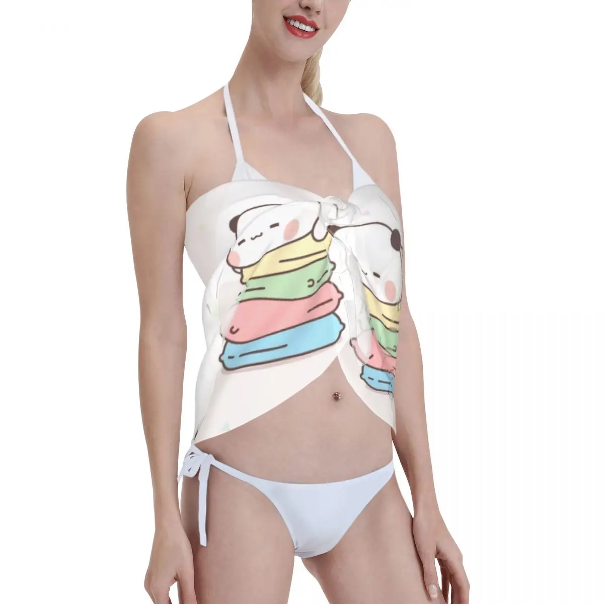 Personalizzato Dudu Beach Bikini Wrap Bikini trasparente Abiti da spiaggia Gonna corta Sciarpa in chiffon Copricostumi per le donne