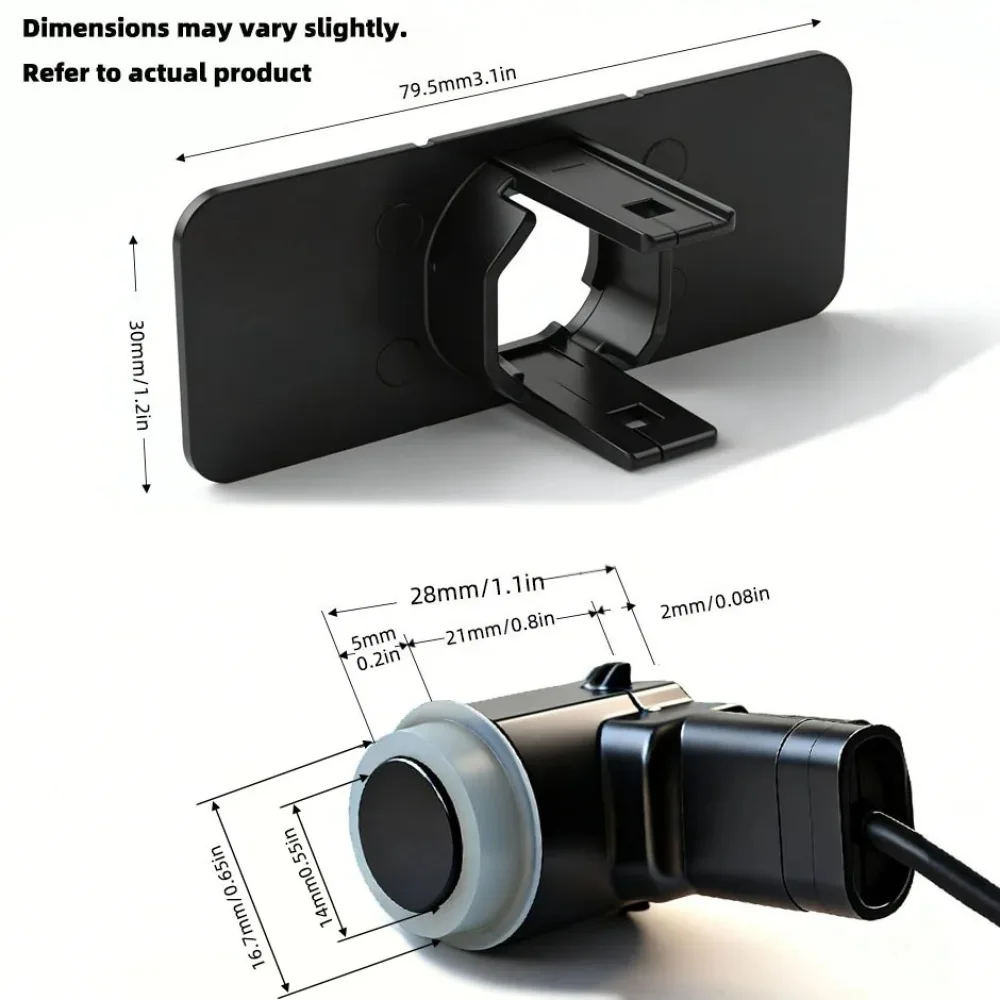 Ultrasonic Backup Sensor Arch Flat Probe Car Reversing Radar Replacement Accessory Auto Vehicle Safety Parking Detection Part
