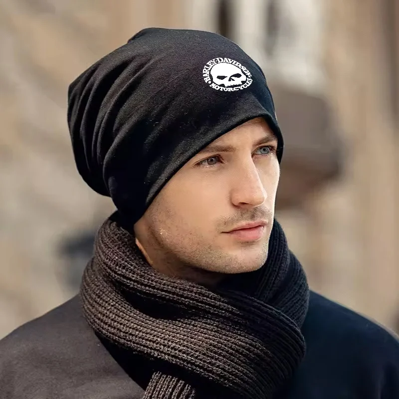 

Winter Warm Cap Hip-hop Thicken Skullcap Casual Beanie Hat Women Men For Harley Davidson Softail Sportster VRSC Touring X48 883