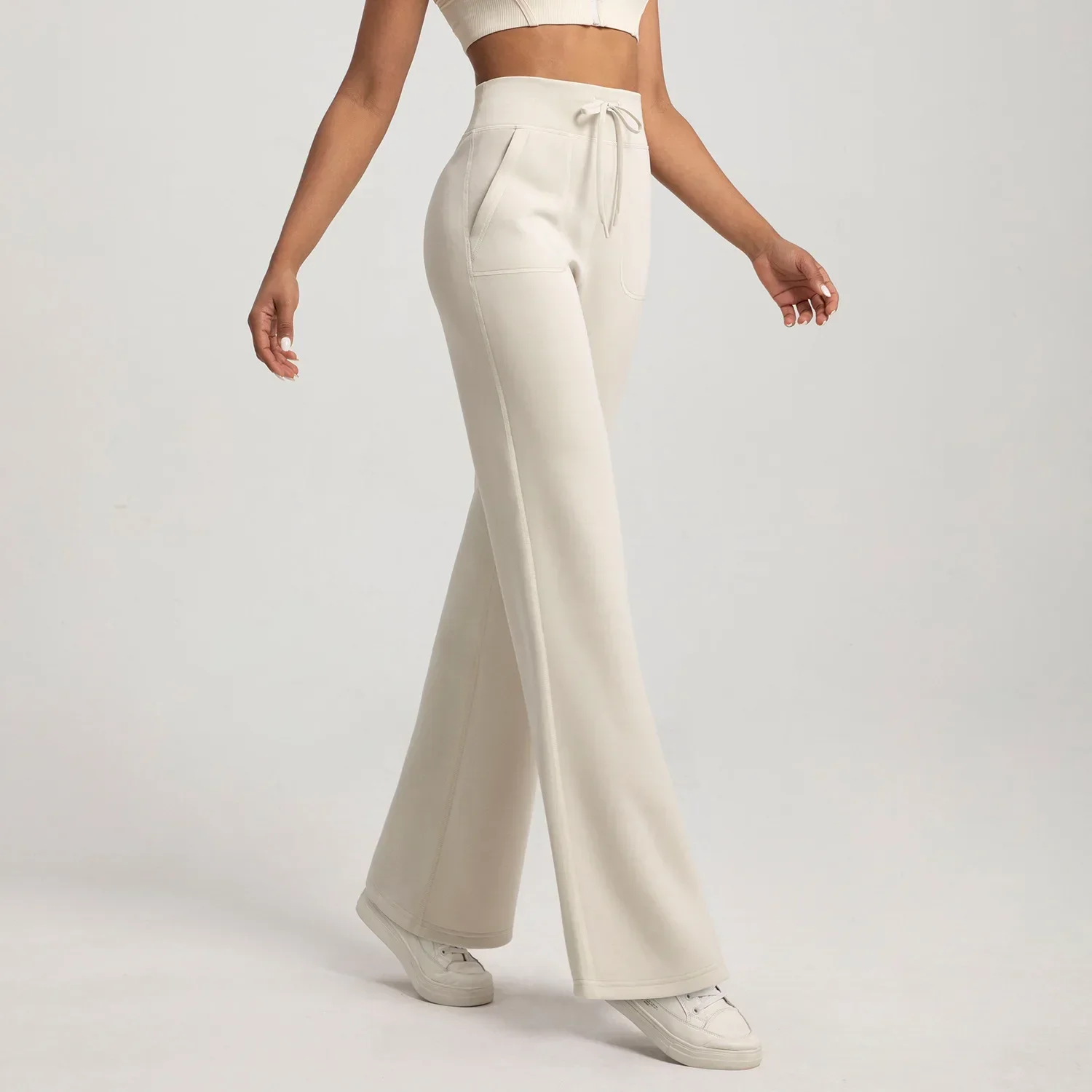 Modal Straight-Leg Pants Women's Sand-Washed Air Layer Loose-Fit Leggings Naked Feeling Fitness Trousers