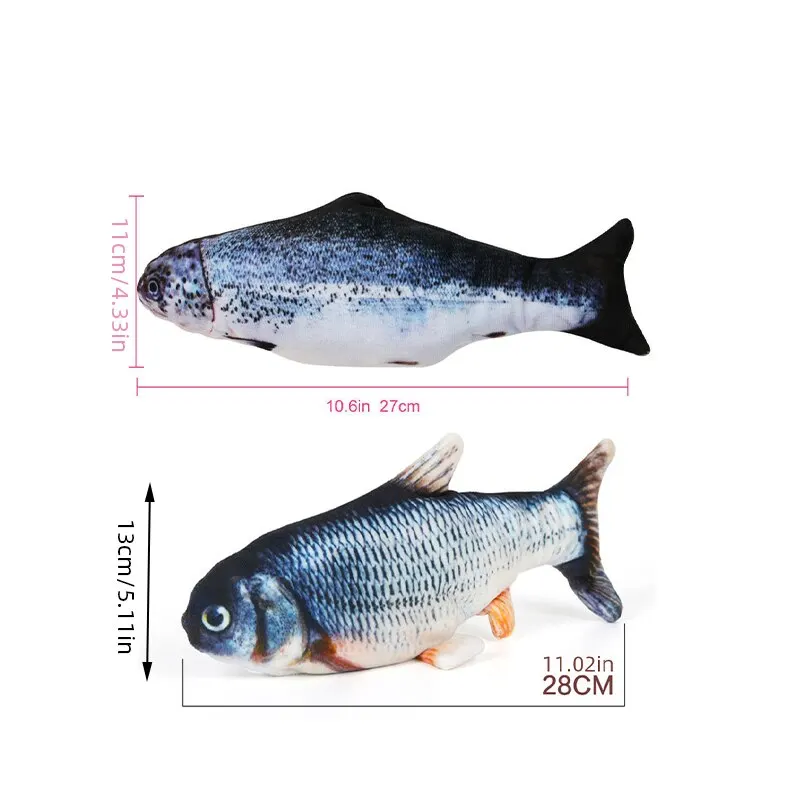 Cat Dog Toy Fish USB Charging Electric Floppy Simulation Fish Interactive Training Teeth Grinding Pet Chew Toys image 6
