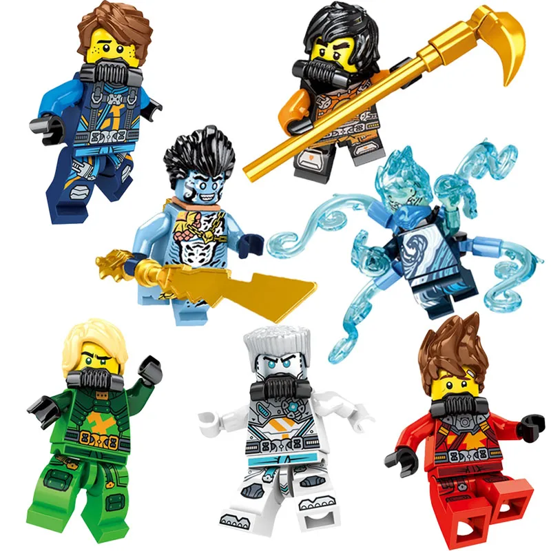 7PCS Anime Cartoon TV Ziegel Zane Geist Piraten Lloyd Garmadon Mini Action Montieren Kompatibel Spielzeug Puzzle Modell Bausteine