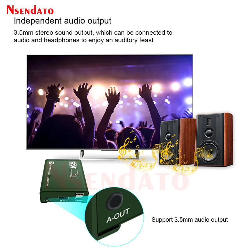 Kit d'extension émetteur et récepteur vidéo, câble à fibre optique, 20km DP, Transcsec Over LC, 1080P USB, KVM DP