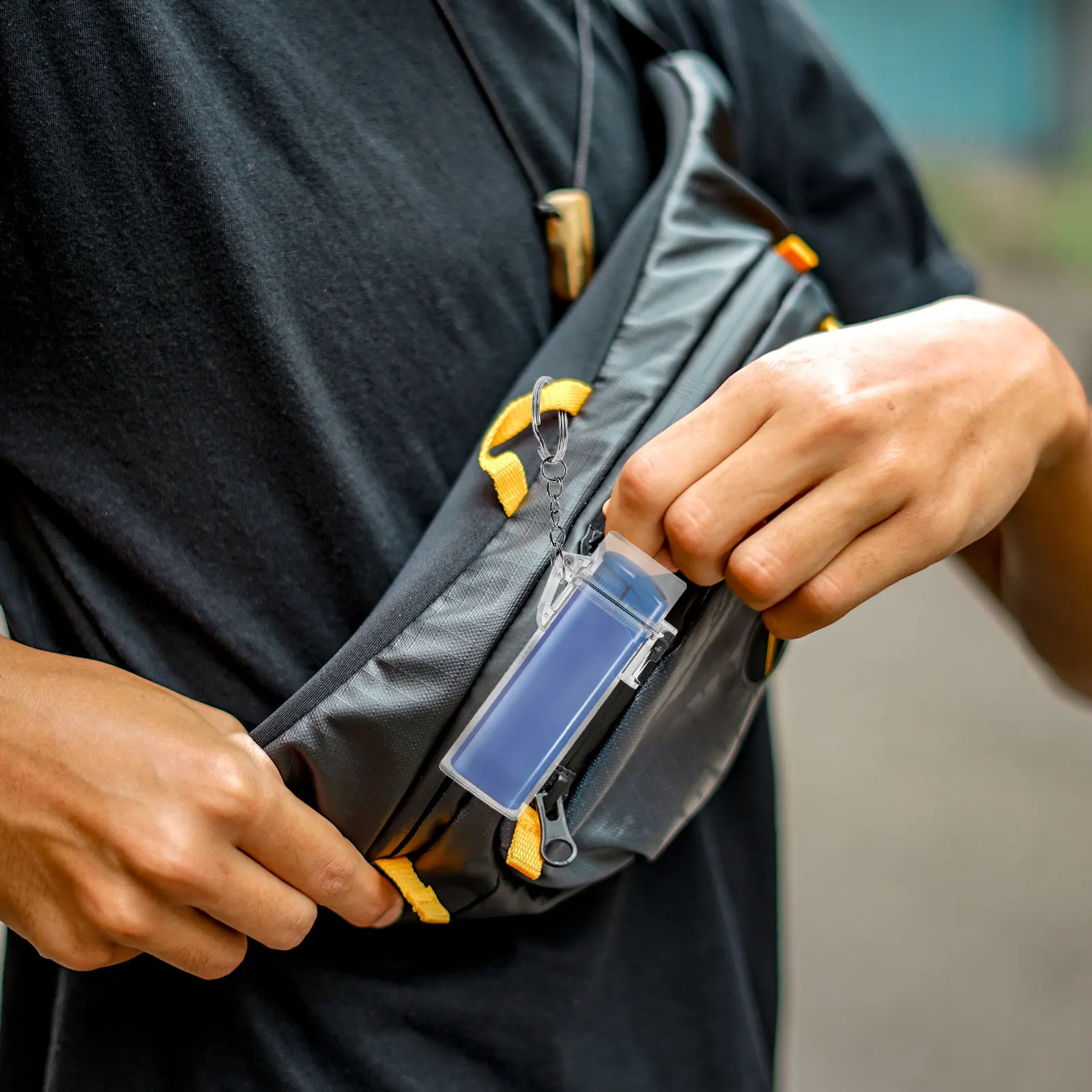 

Waterproof Lighter Shell Case Keychain Holder Stainless Steel Sleeve Clear Travel ganizer Protective Cover Outdoor