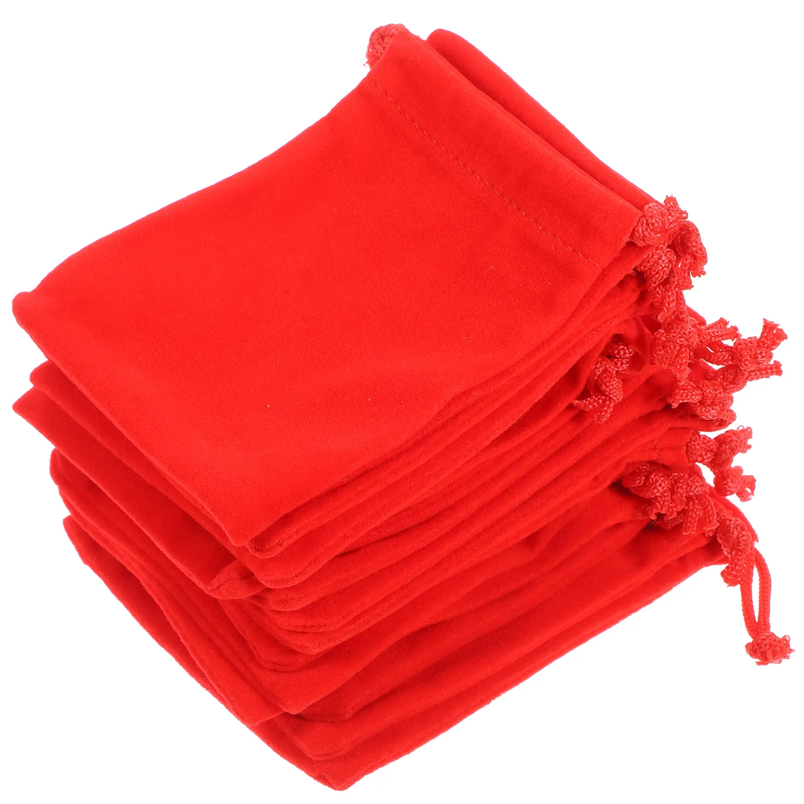 20Pcs Drawstring Jewelry Bags For Wedding Favor Bags Christmas Soft Flannel Fabric Anti-scratch Storage Pouches
