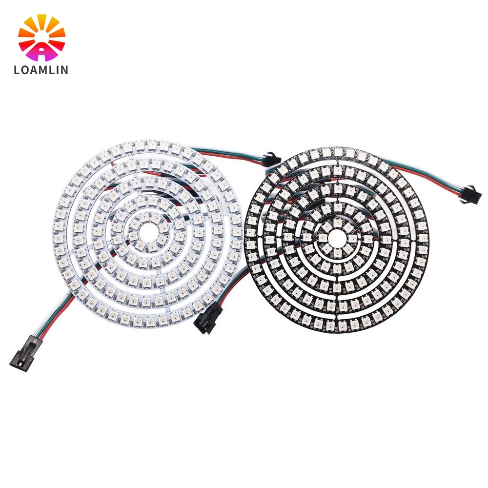 8/16/24/35/45 Leds WS2812B Pixel Ring Addressable Led Modules DC5V WS2812 RGB full color Round LED Circle New